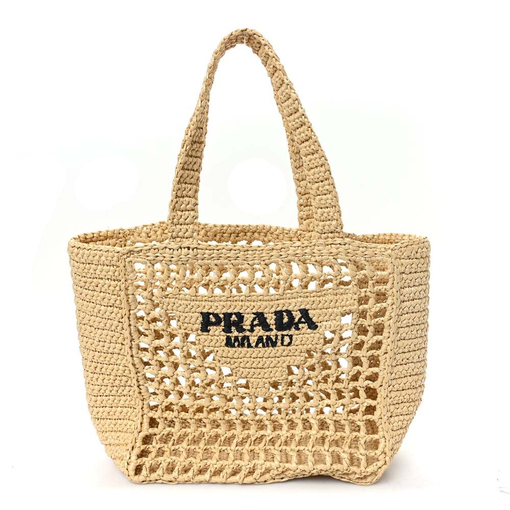 Prada Yarn Raffia Effect Crochet Logo #343914P14B